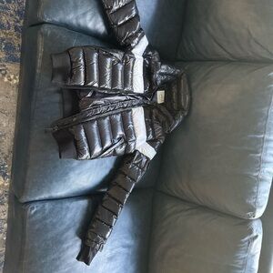 SAM. Glossy Charcoal Puffer Jacket